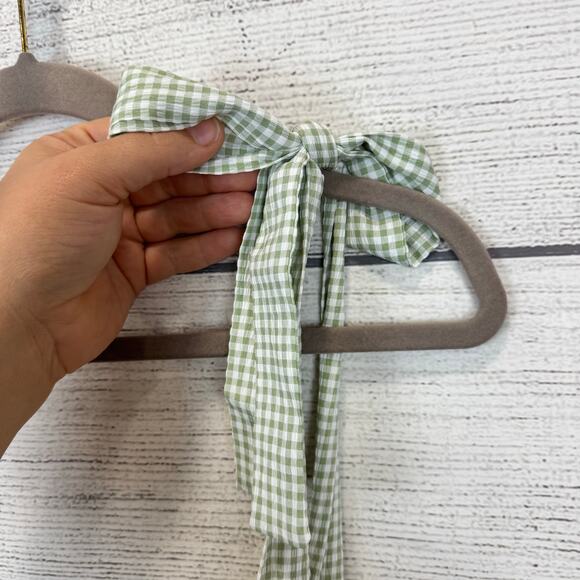 Lola May Plus Size Sage & White Gingham Sleeveless Mini Dress Size 24 - Picture 6 of 9